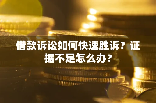 武汉借款诉讼如何快速胜诉？证据不足怎么办？