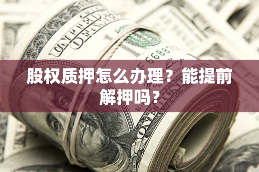 武汉股权质押怎么办理？能提前解押吗？